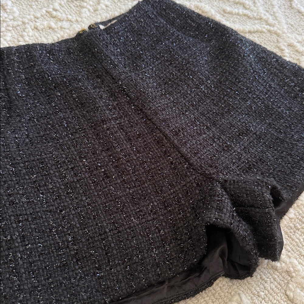 Tweed Shiny Shorts - Black - Picture 2 of 4